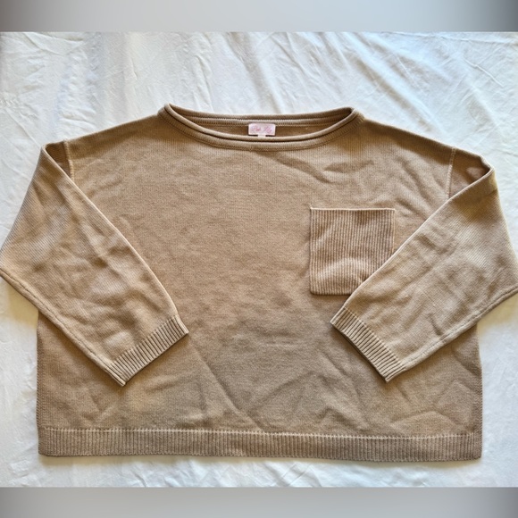 Pink Lily Sweaters - Pink Lily Women’s NWOT Never Worn Oversized Crewneck Sweater in Tan